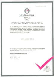 Certifikát Důvěryhodná Firma