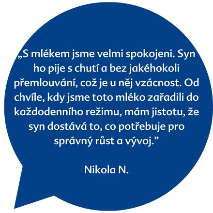 Citát v modré bublině, který je připsán Nikolovi N.